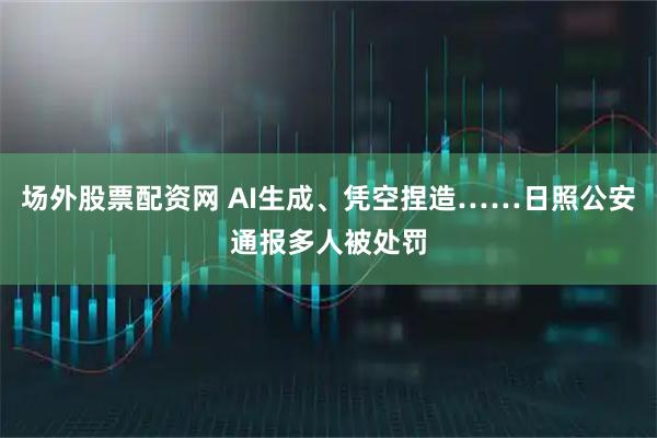 场外股票配资网 AI生成、凭空捏造……日照公安通报多人被处罚